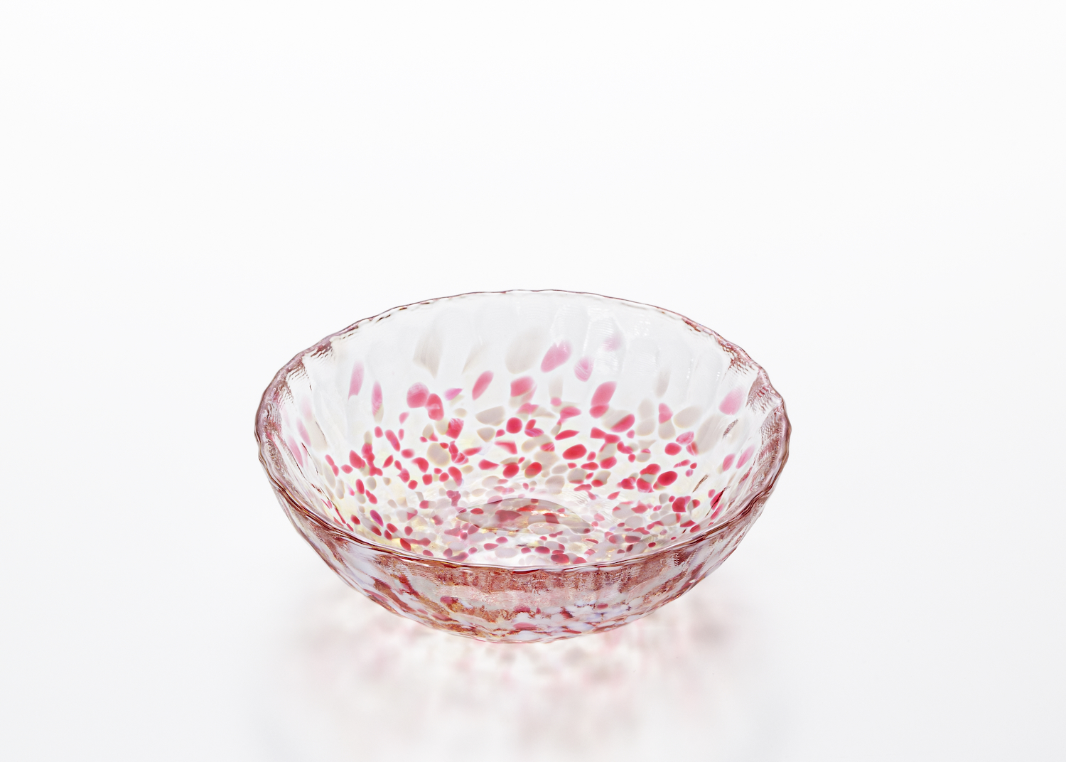 津軽びいどろ　津軽の花　浅小鉢（林檎）