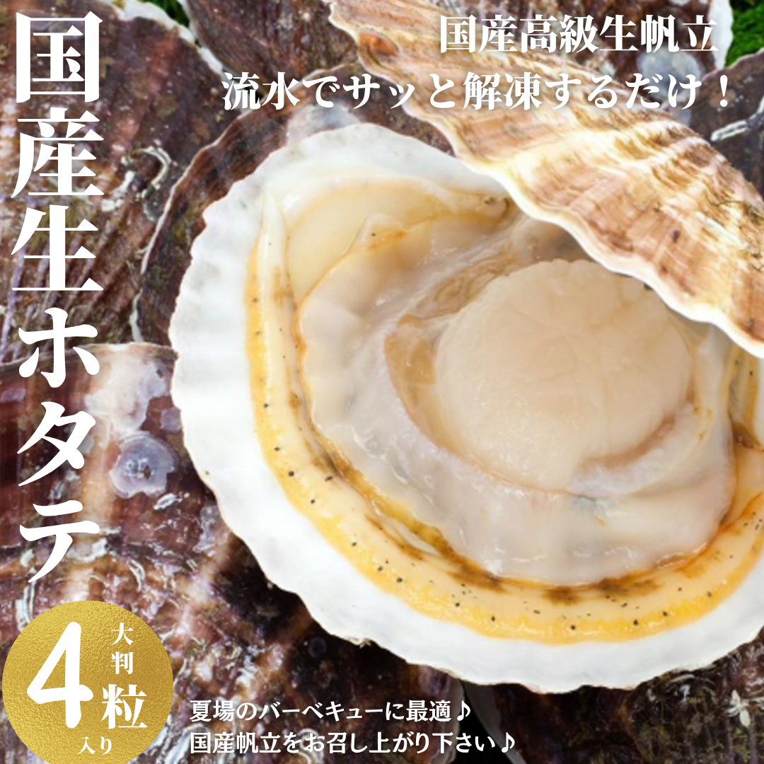 セール特価！【送料無料】国産生帆立（バーベキューに最適♪）