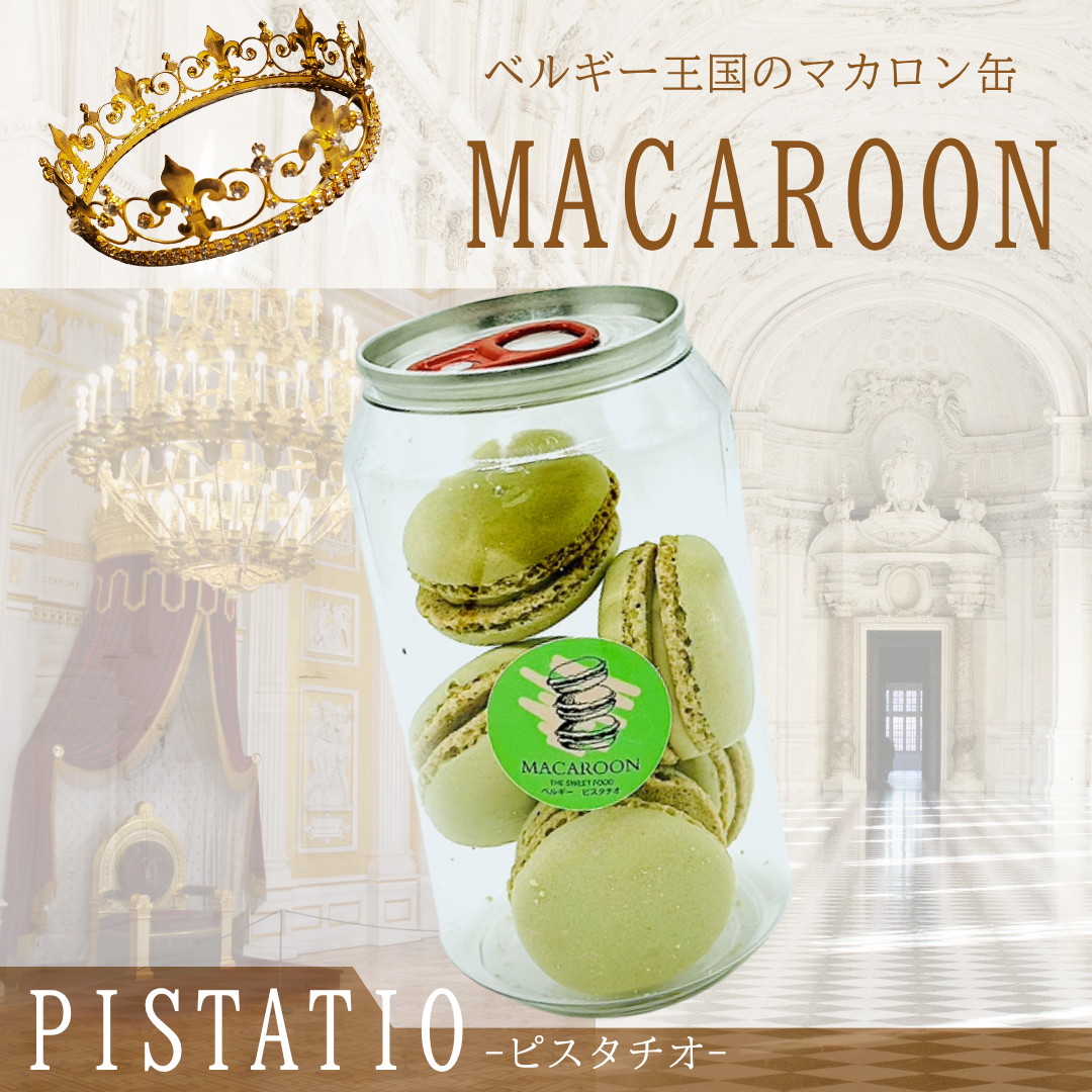 【送料無料】ベルギー王国のマカロン缶（5個入り）【ピスタチオ】