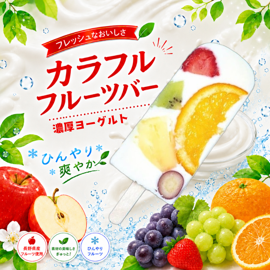 【カラフルフルーツバー】濃厚ヨーグルト
