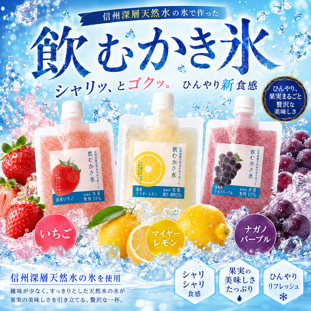 【飲むかき氷】選べる３つの味