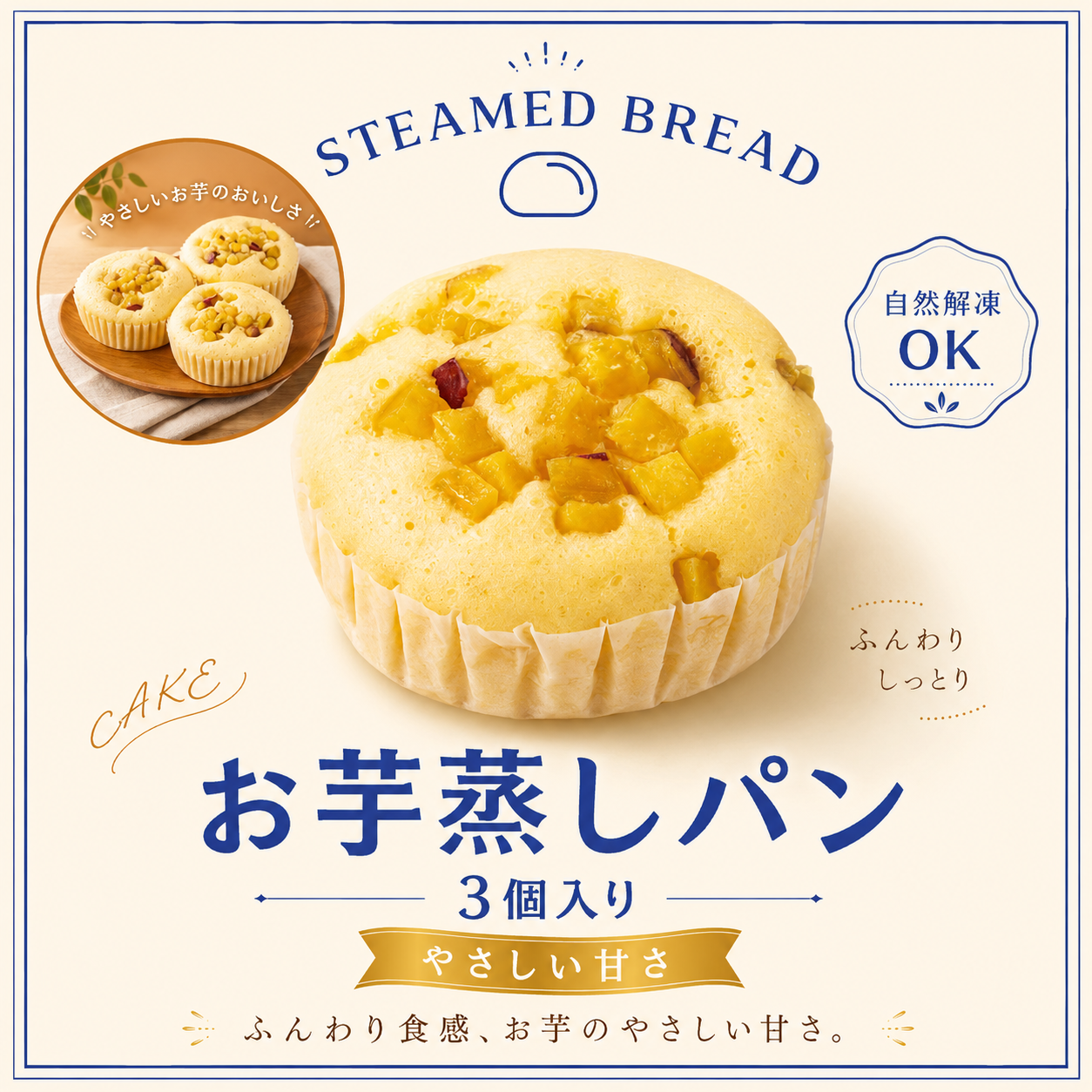 お芋蒸しパン（3個入り）