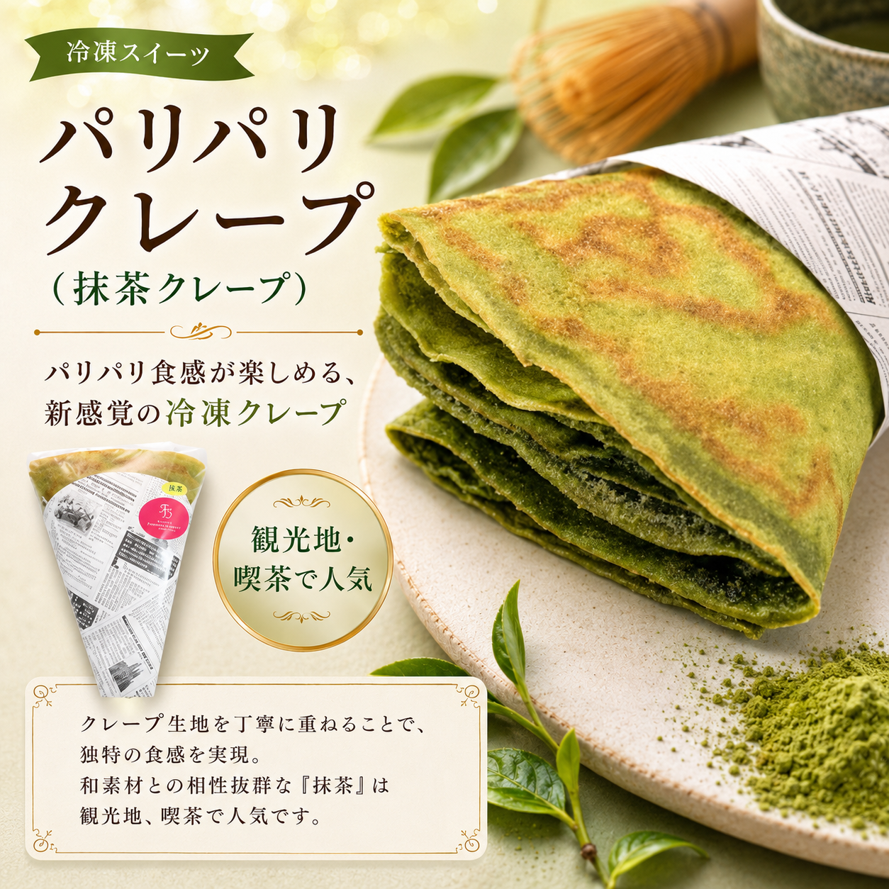 パリパリクレープ（抹茶）
