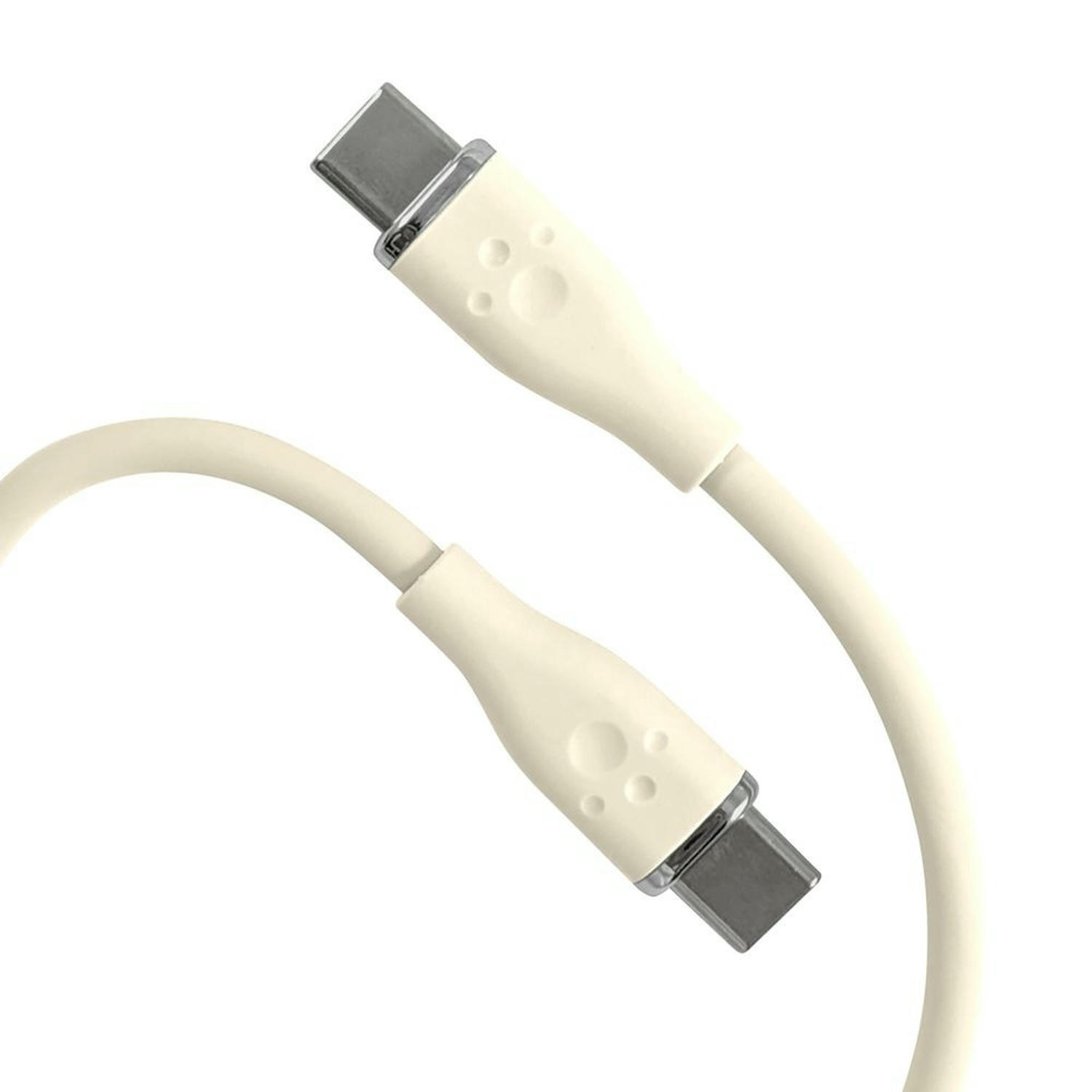 PS5用60W対応シリコンケーブルTypeCtoC2m クリーム