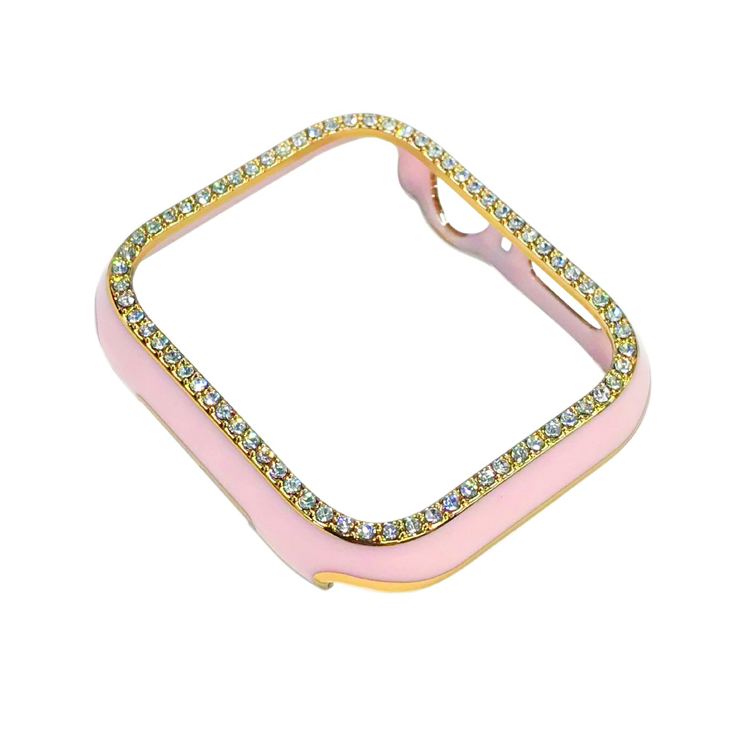 AppleWatch49mm用側面保護マッドメタリックケース ピンクゴールドストーン