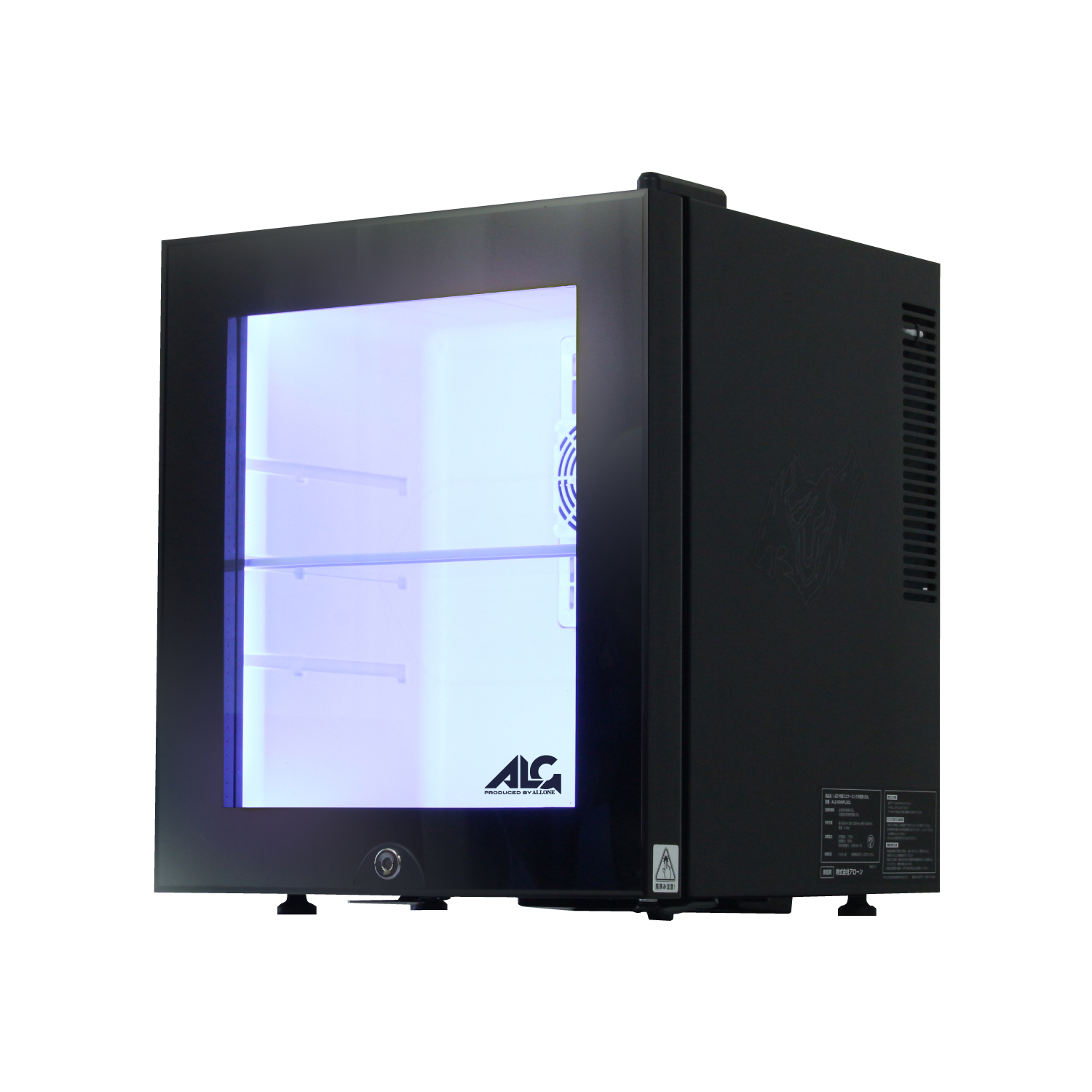 LED内蔵ミニゲーミング冷蔵庫30L ブラック