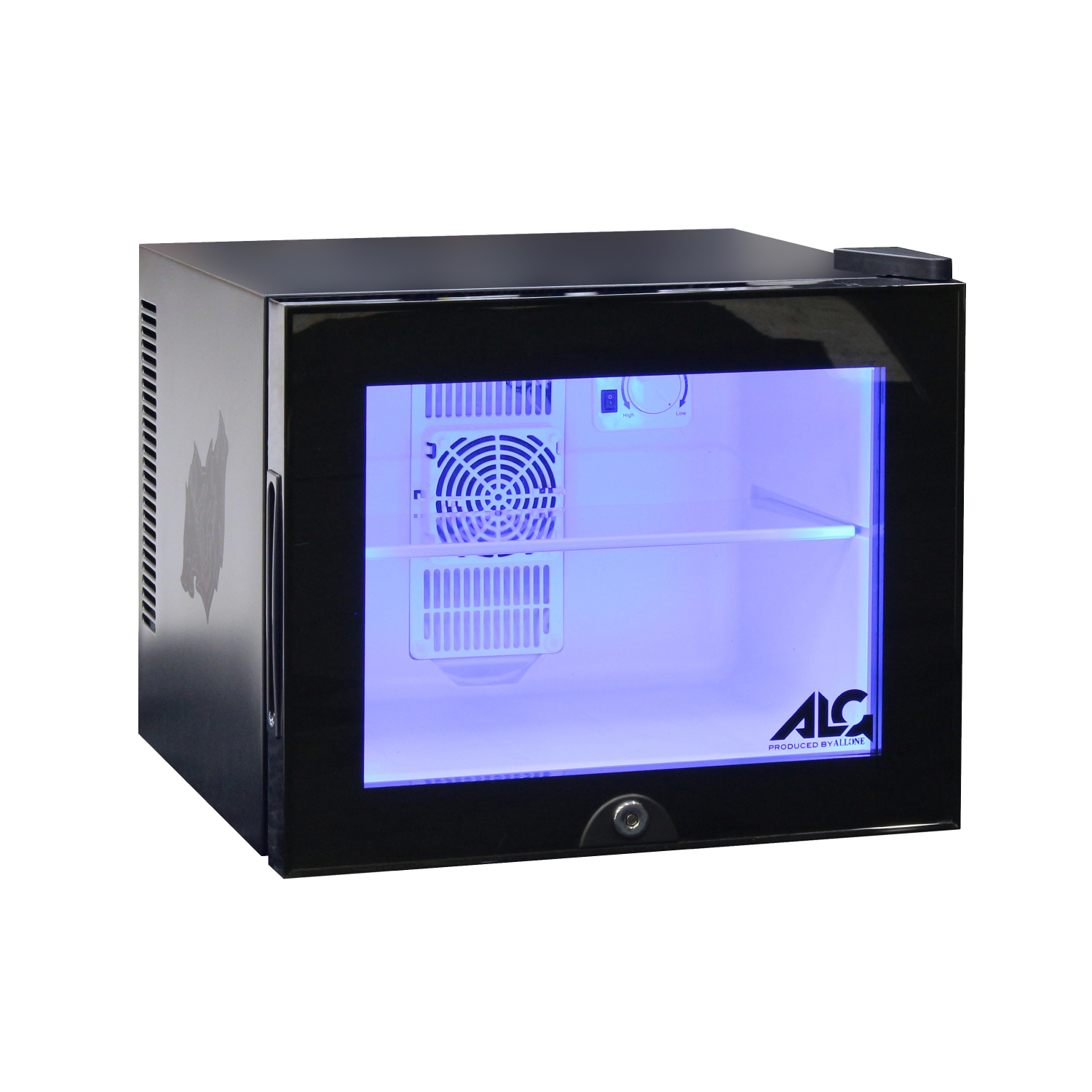 LED内蔵ミニゲーミング冷蔵庫20L ブラック