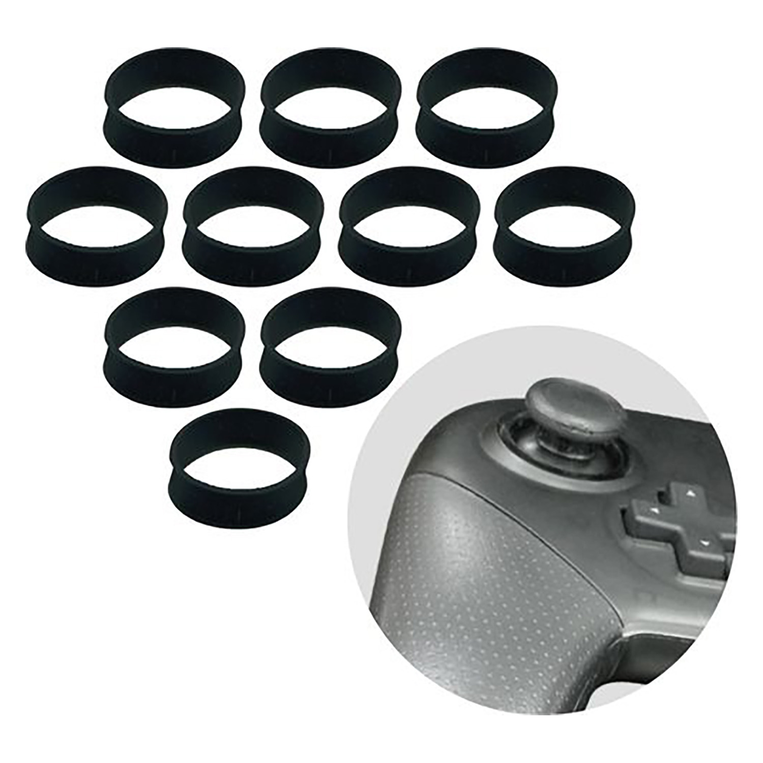 Switch用シリコンアナログスティックカバー ブラック