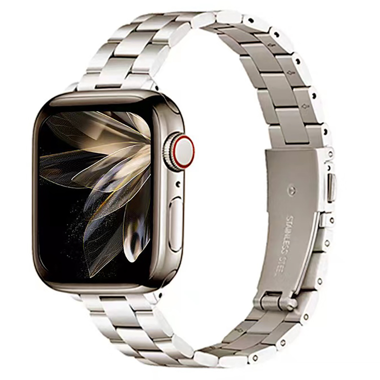 AppleWatch41/40/38mm用スリムステンレスバンド シルバー