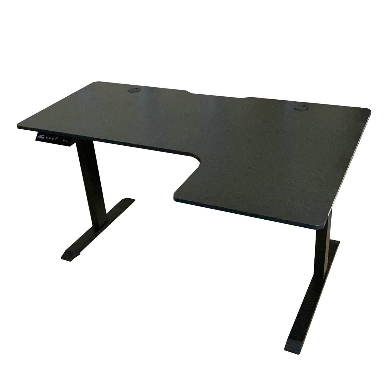 電動昇降式エレクトリックゲーミングデスクL字LED140cm ブラック