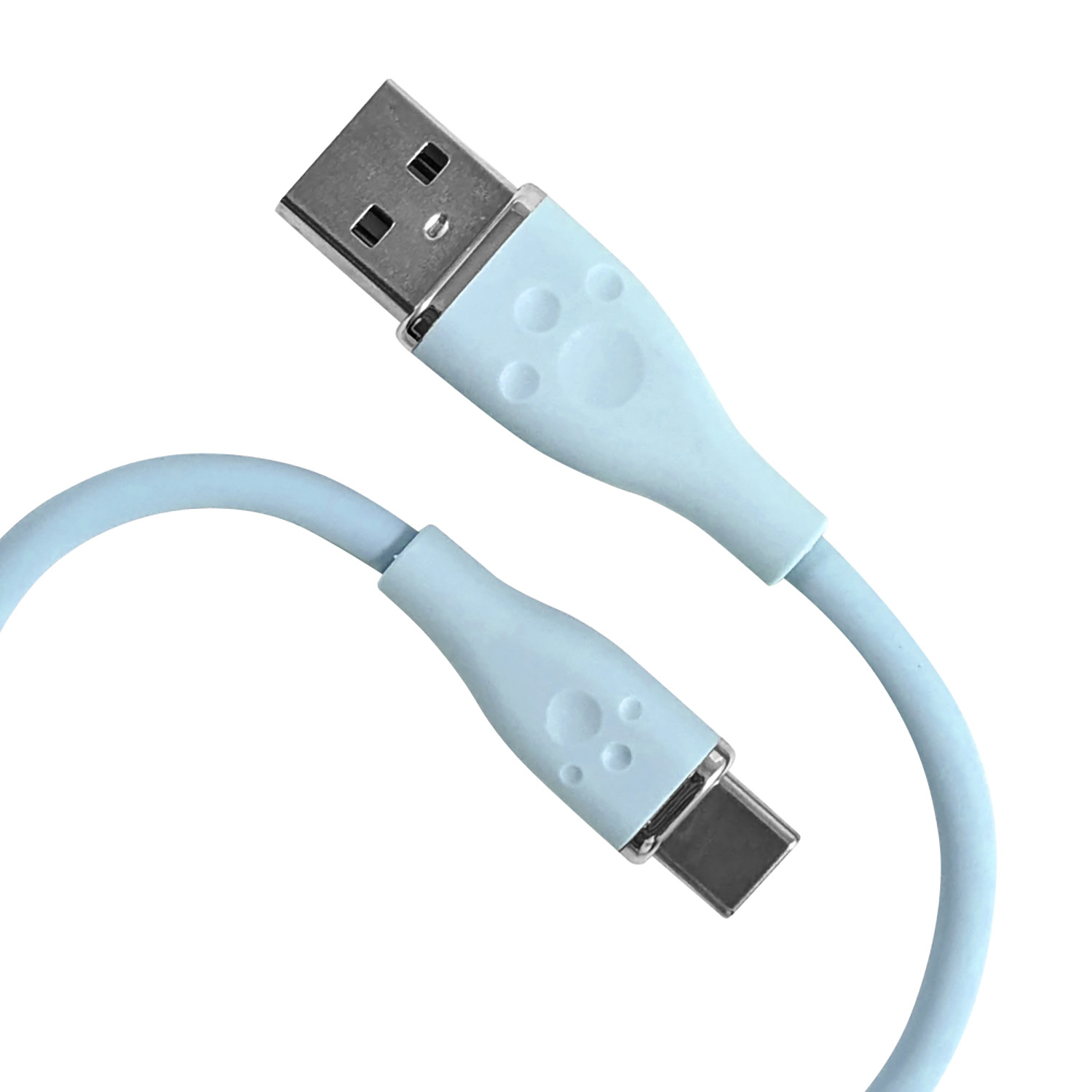 シリコンケーブルTypeAtoC0.2m スカイブルー