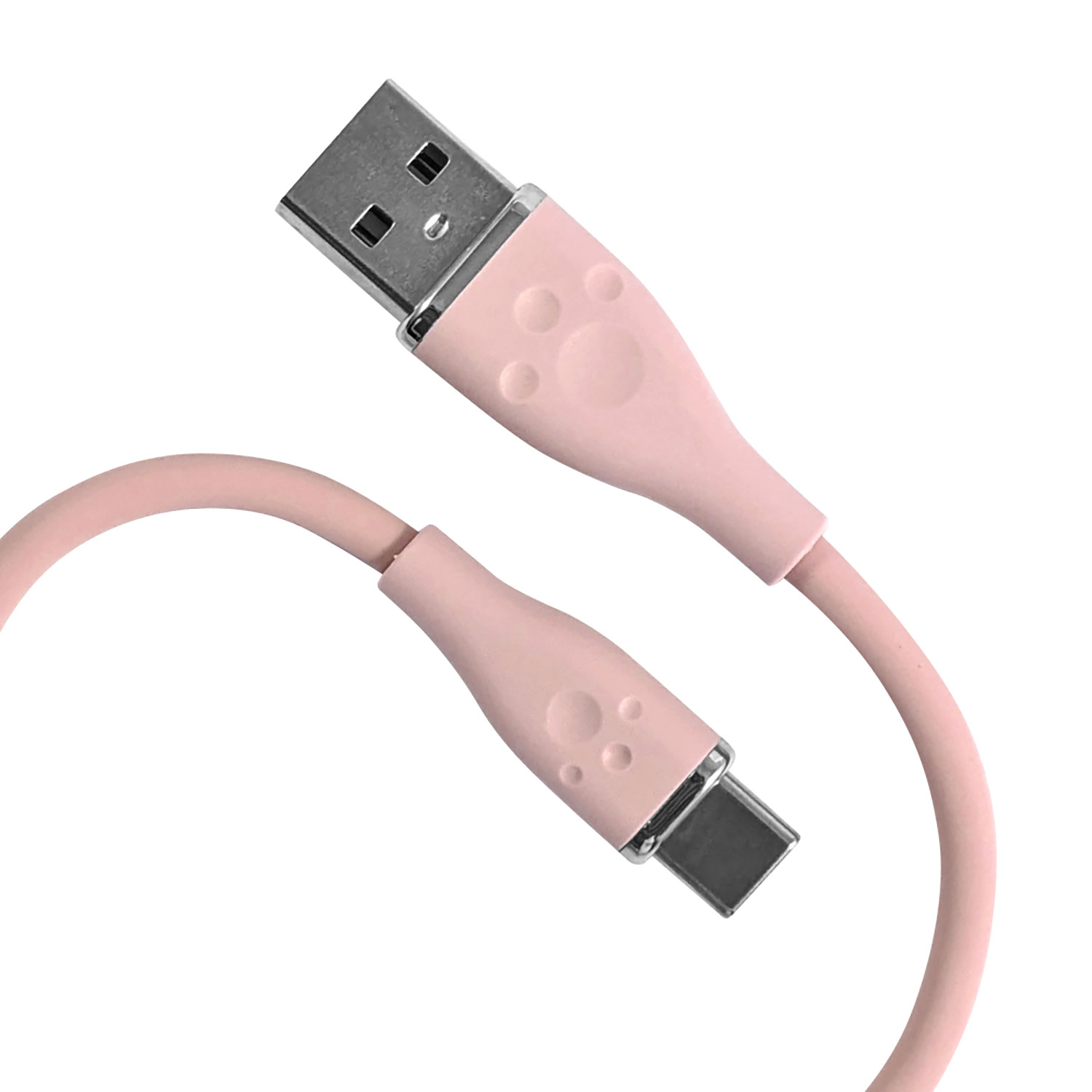 シリコンケーブルTypeAtoC1m ピンク