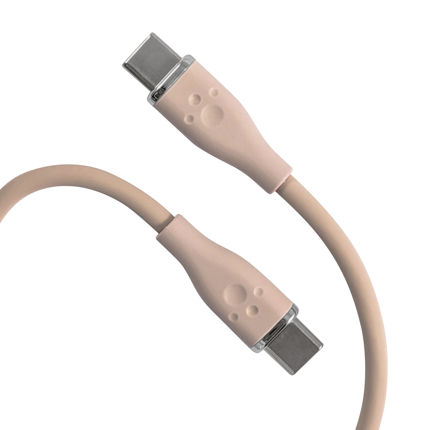 60W対応シリコンケーブルTypeCtoC2m キャメル