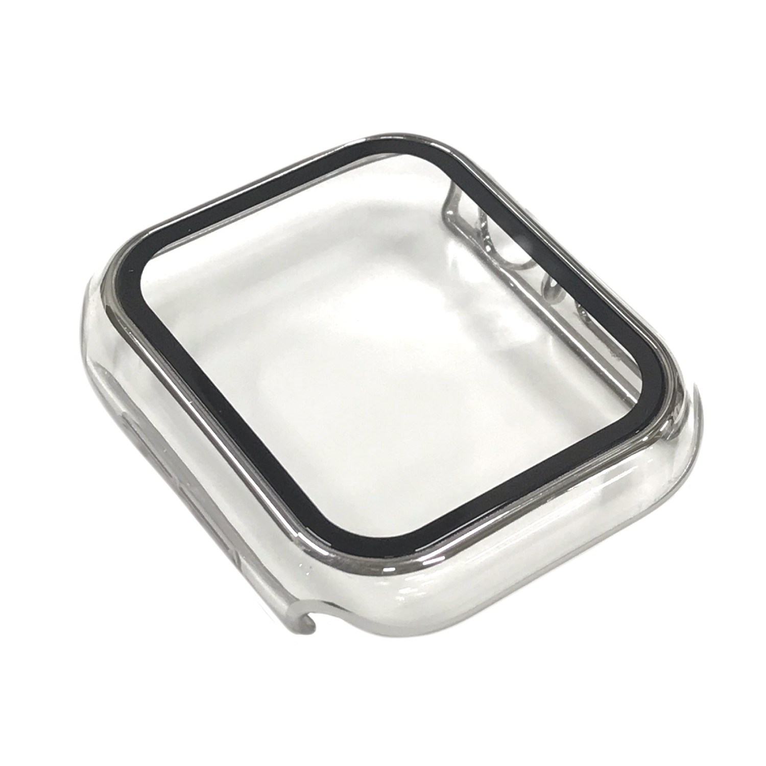 AppleWatch42mm用全面保護クリアケース シルバー