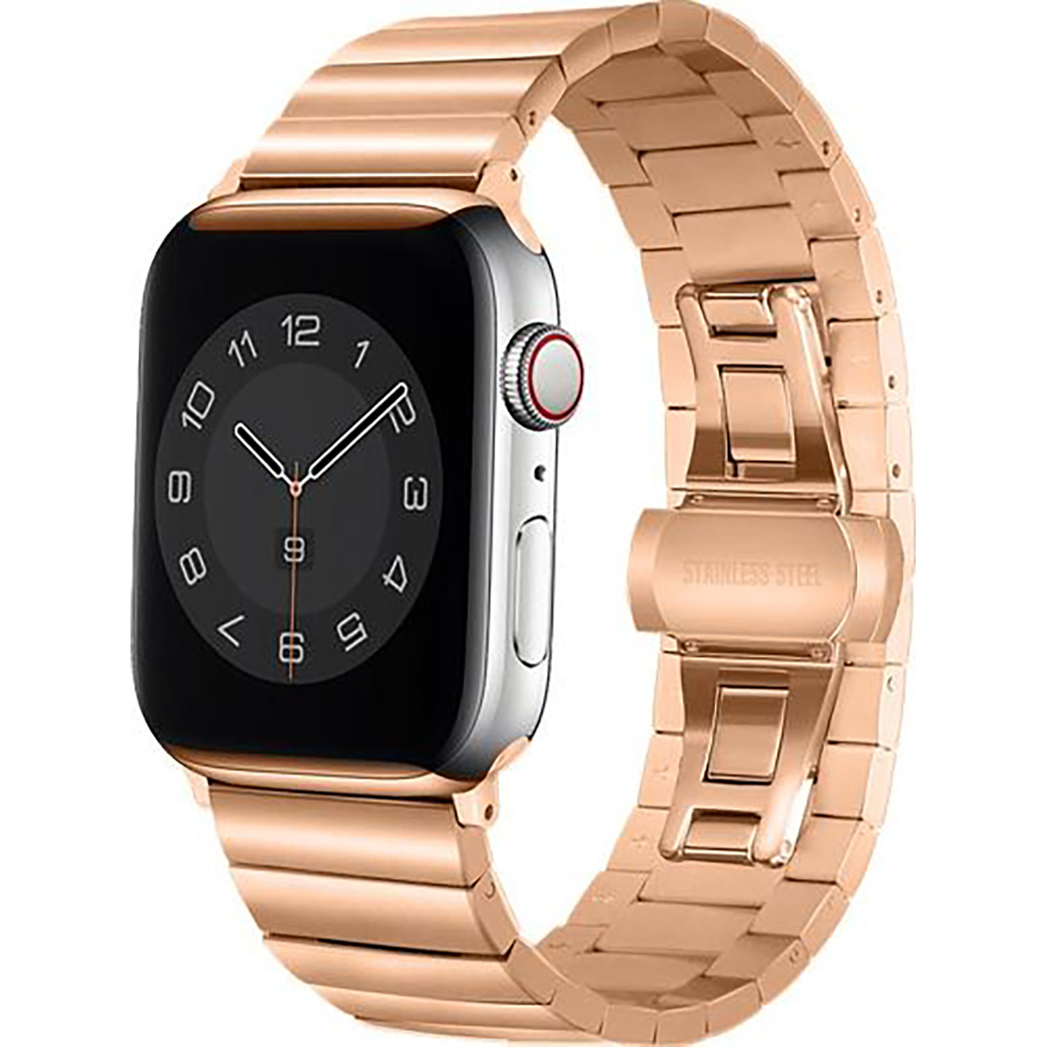 AppleWatch41/40/38mm用ベローズステンレスバンド ローズゴールド