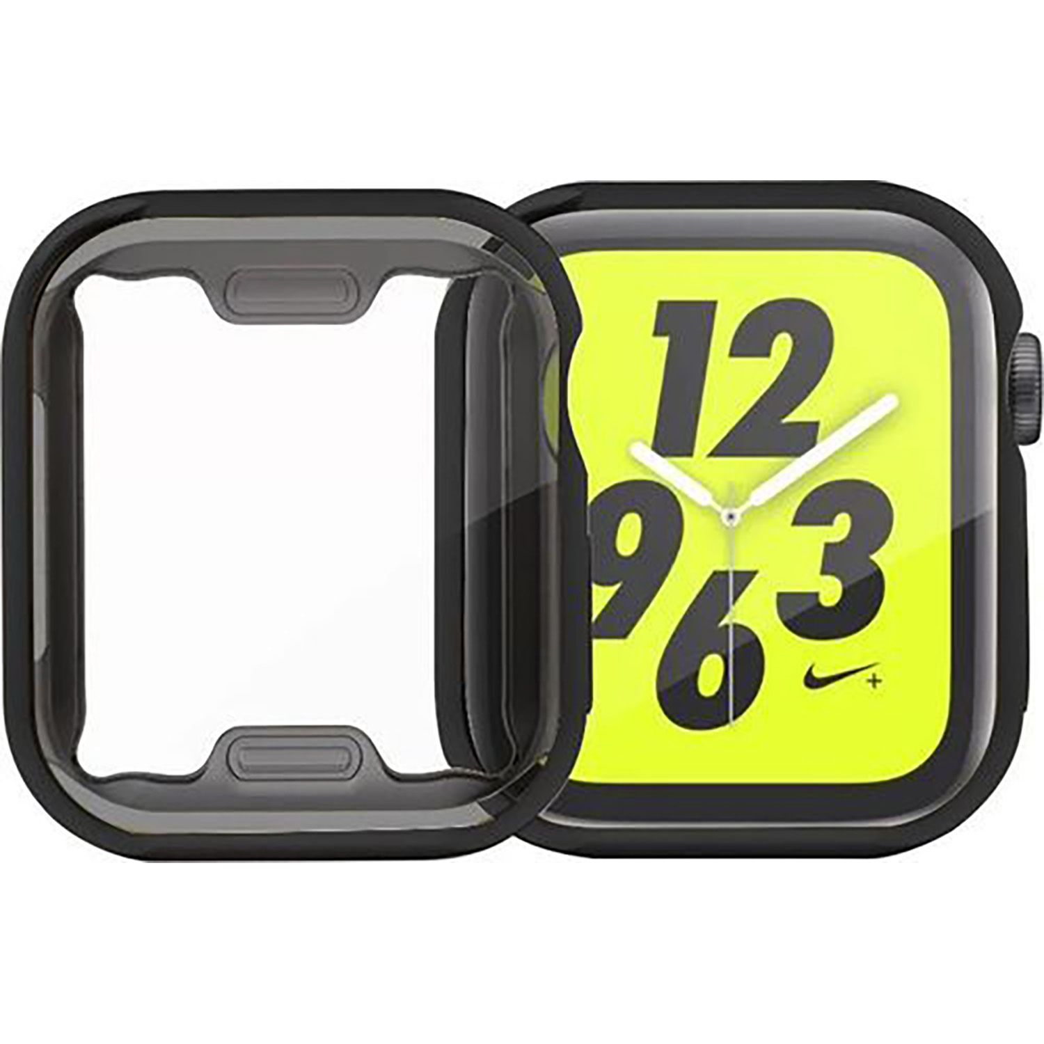 AppleWatch41/40mm用液晶全面保護メタリックソフトケース ブラック