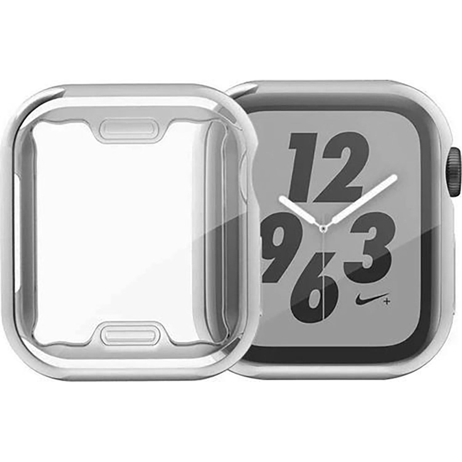 AppleWatch41/40mm用液晶全面保護メタリックソフトケース シルバー