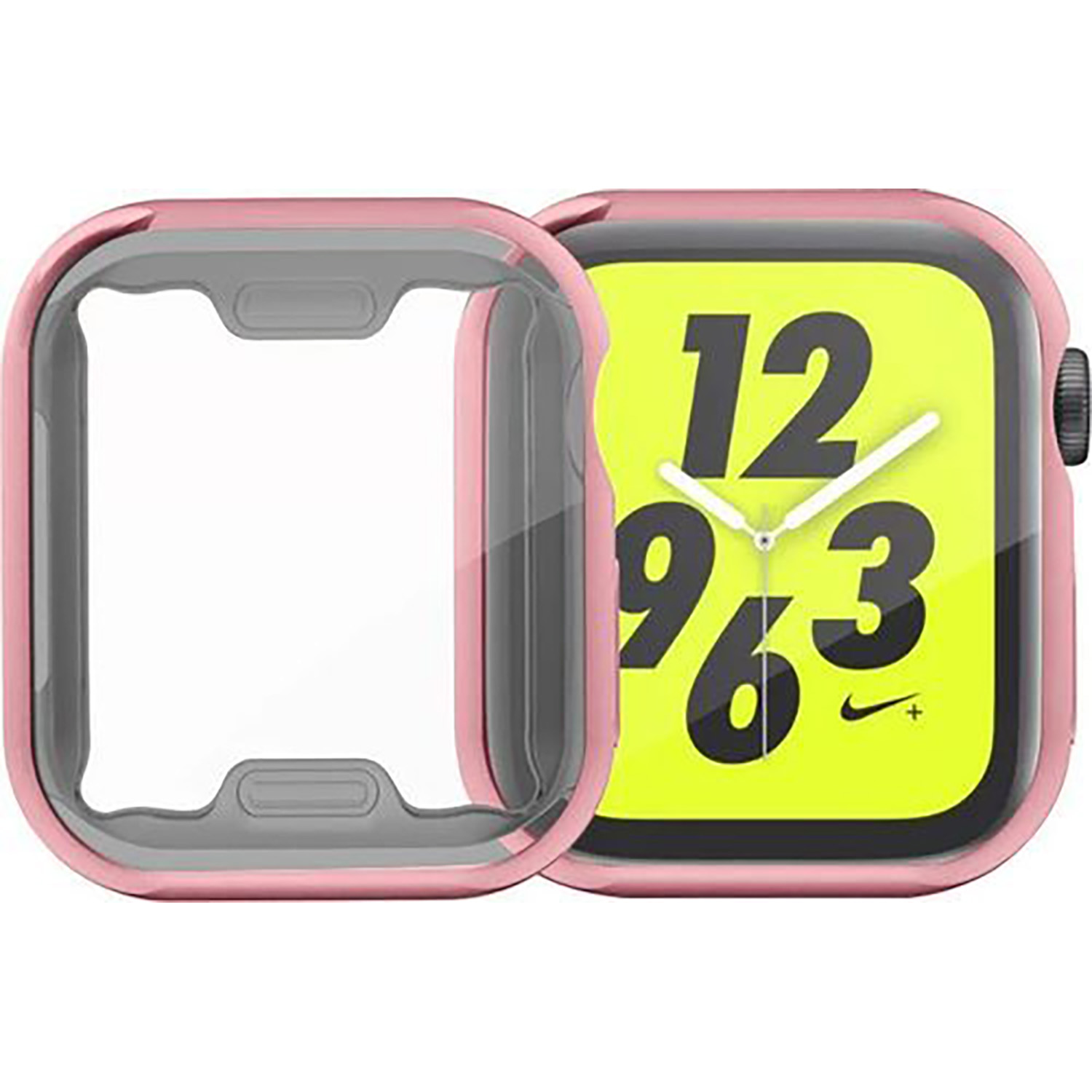 AppleWatch41/40mm用液晶全面保護メタリックソフトケース ピンク