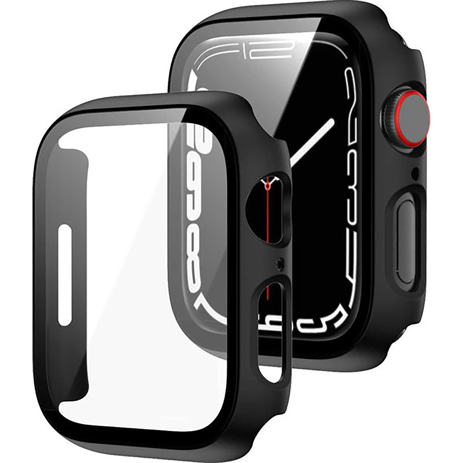 AppleWatch41/40mm用液晶全画面保護ガラスハードケース ブラック