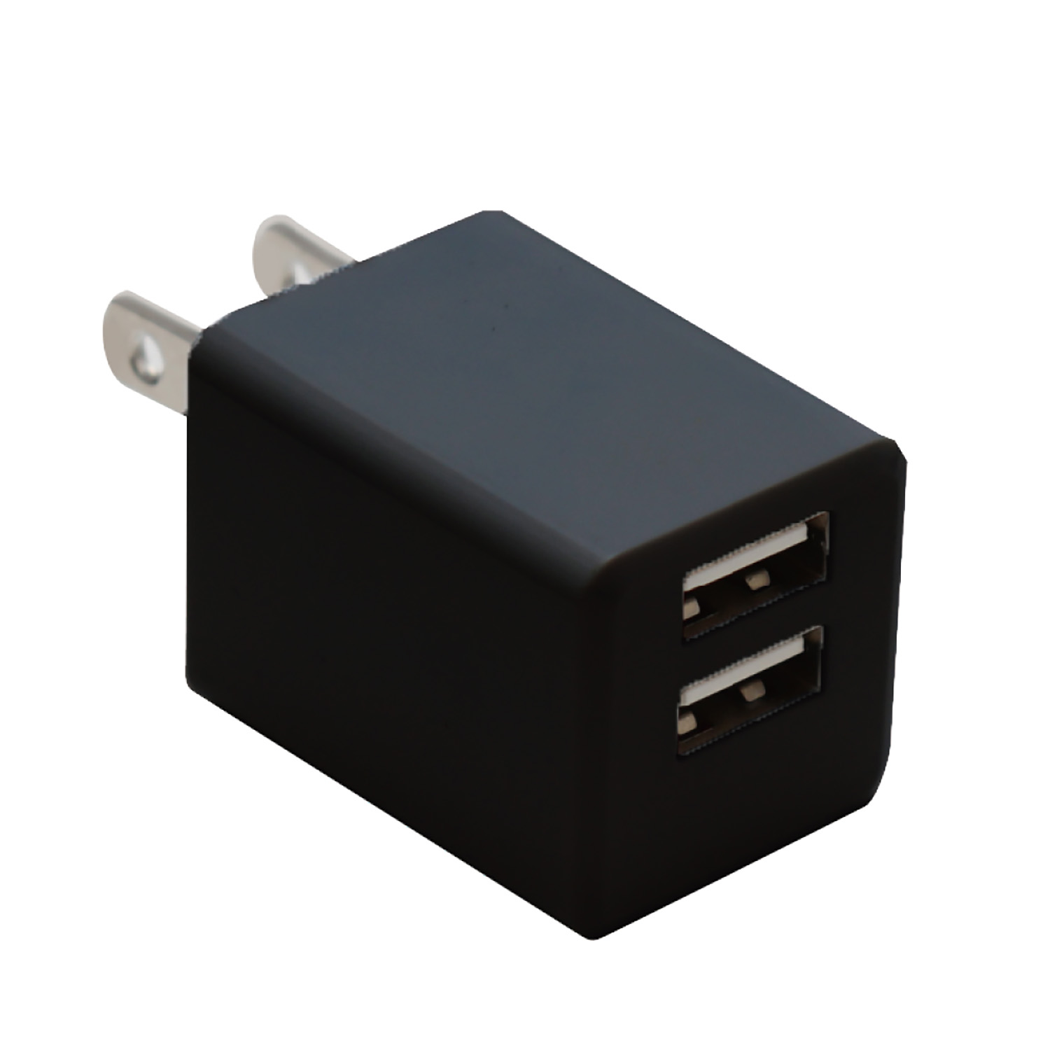 キューブ型USB-AC充電器2.4A BK