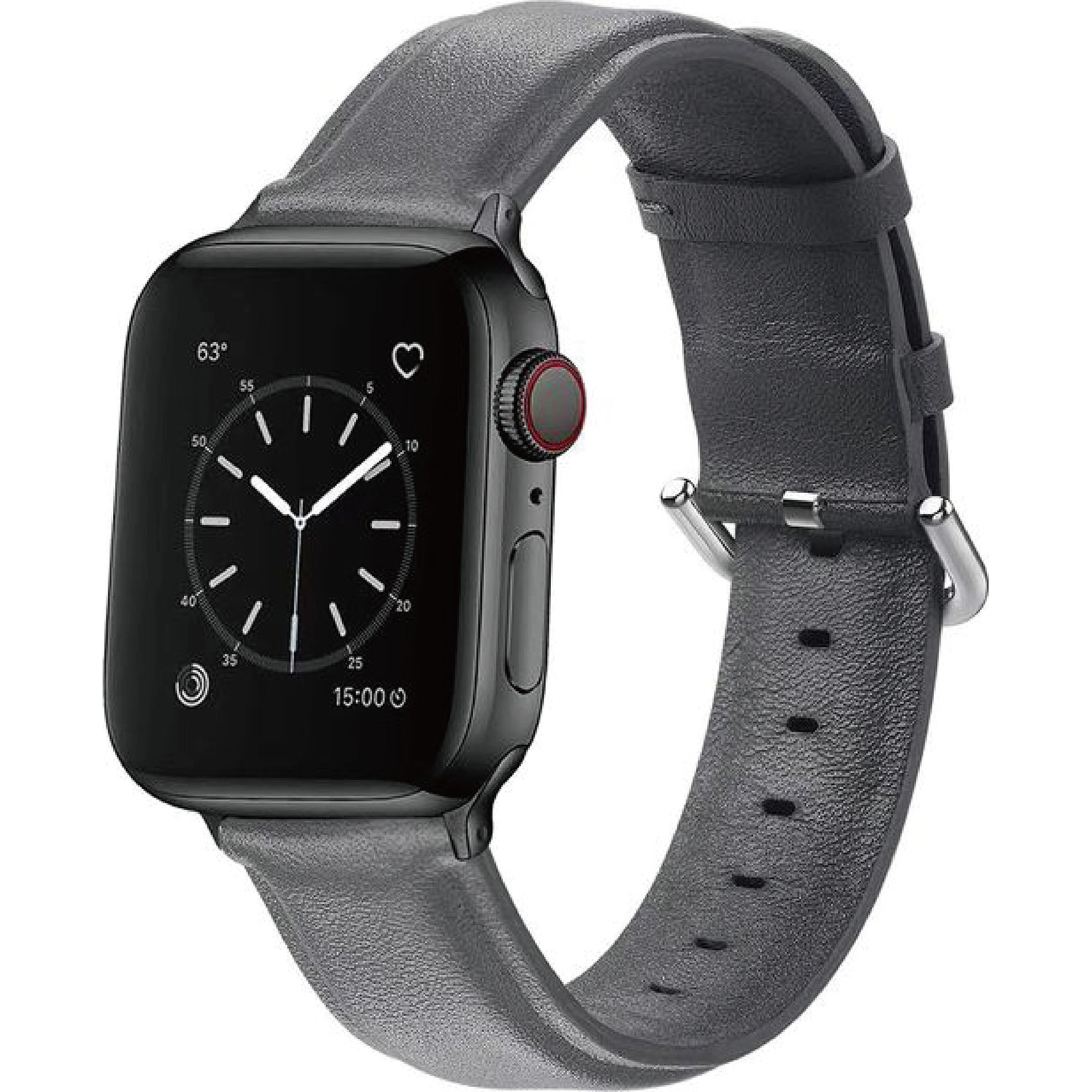 AppleWatch49/45/44/42mm用レザー バンドグレー
