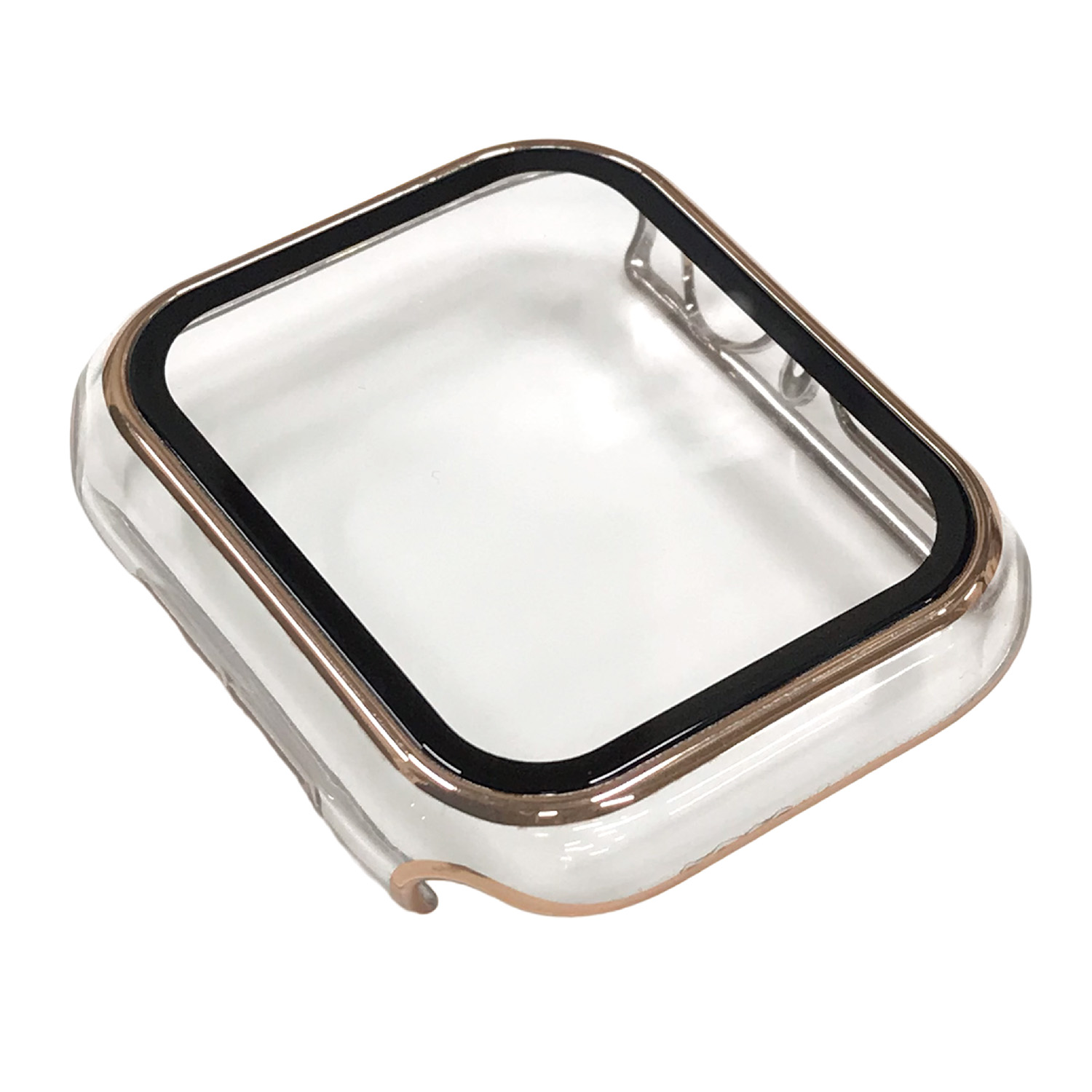 AppleWatch41mm用全面保護クリアケース ピンクゴールド
