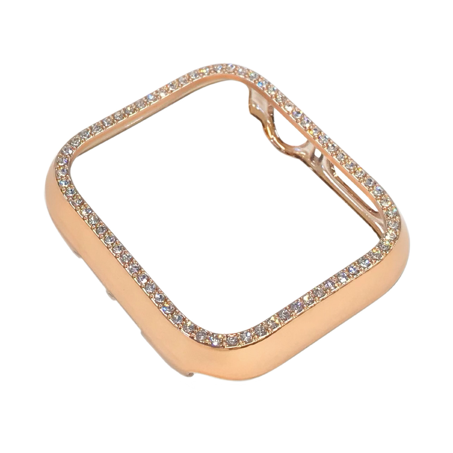 AppleWatch45mm用側面保護光沢ケース ピンクストーン