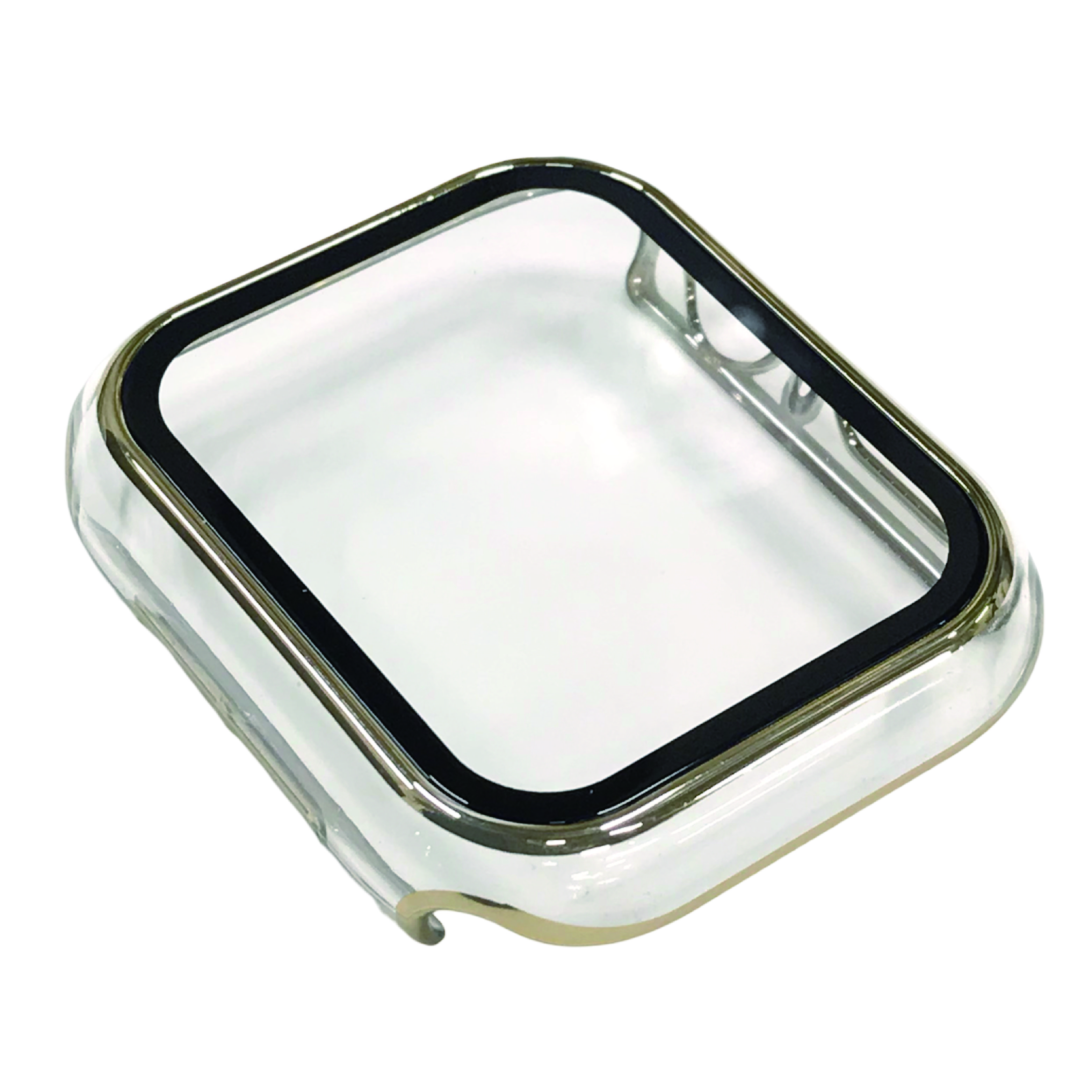 AppleWatch45mm用全面保護クリアケース ゴールド