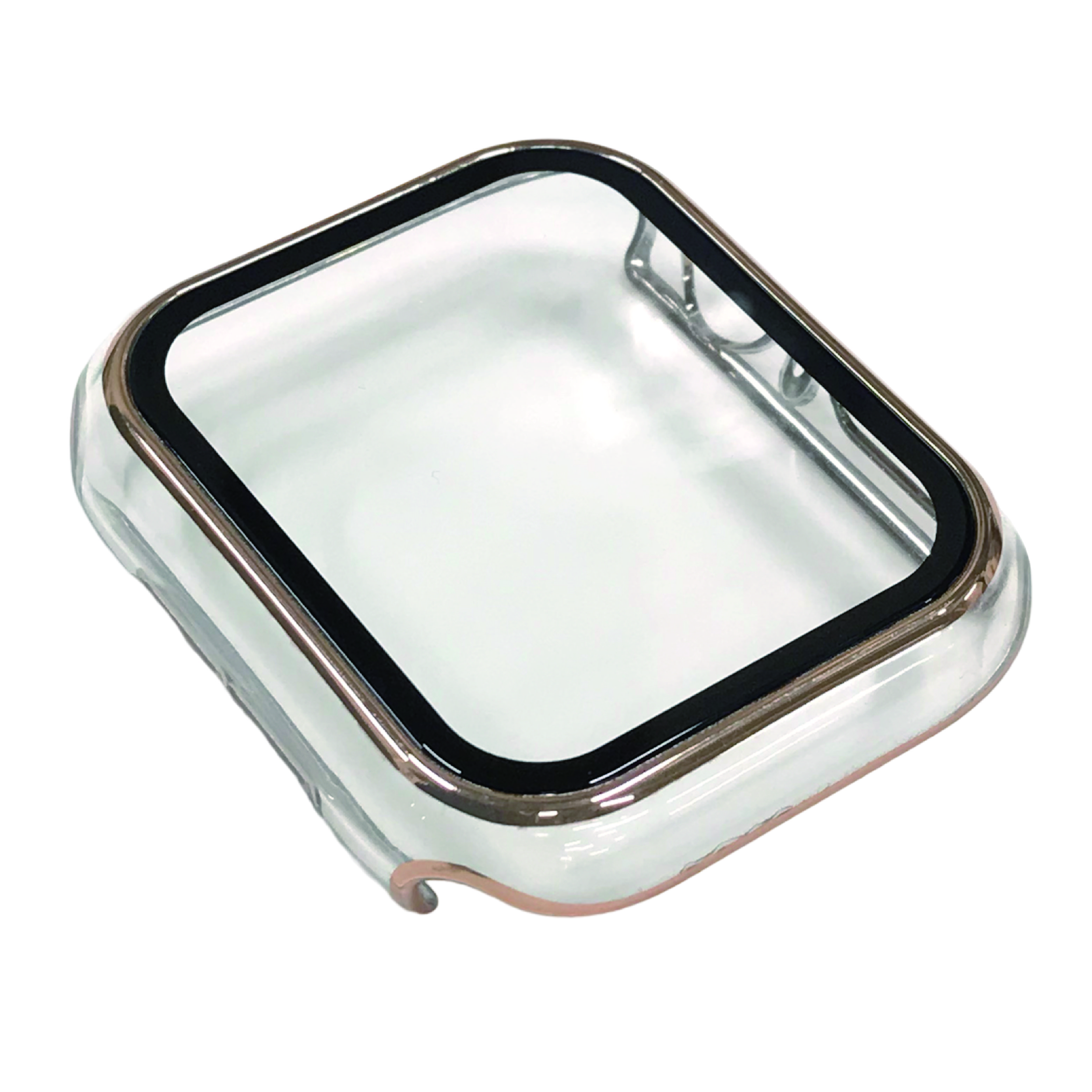 AppleWatch45mm用全面保護クリアケース ピンクゴールド