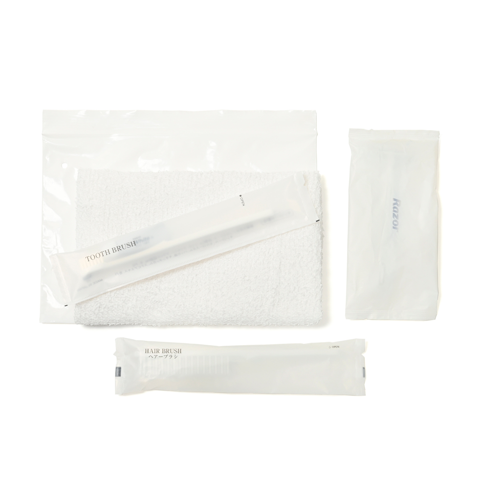 アメニティ5点セット　白ジッパー袋入り　10セット