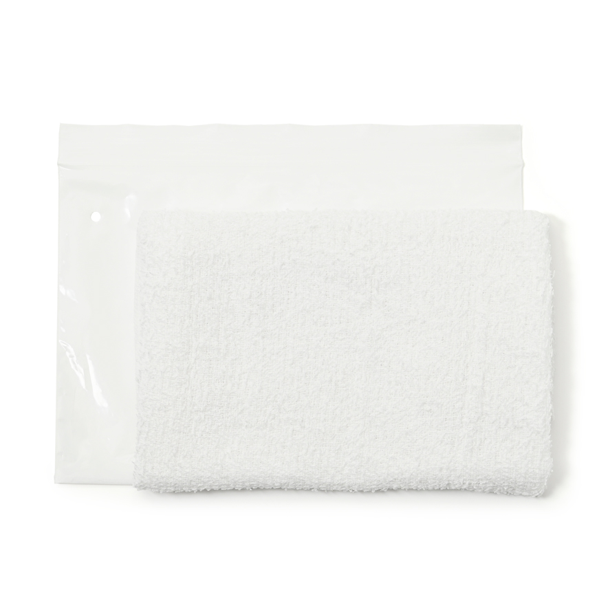 タオル 白ジッパー袋入り　10セット