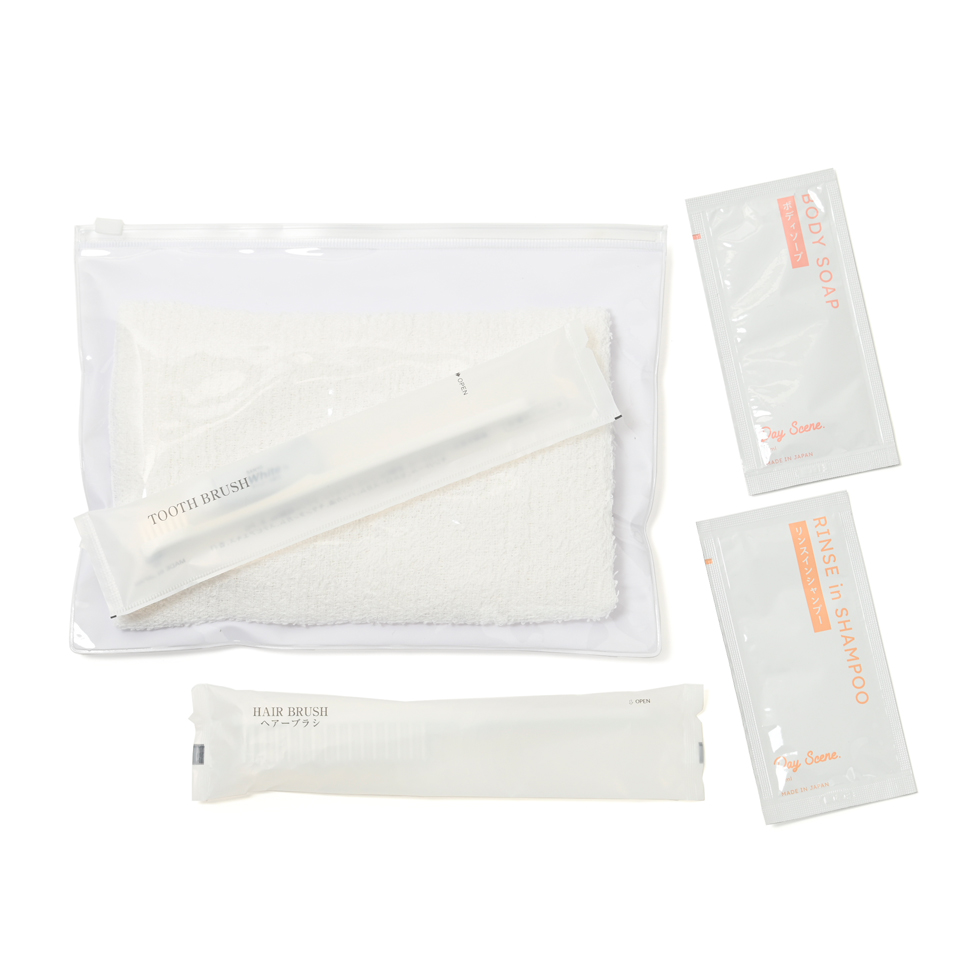 宿泊セット　透明（片面）チャック袋入り　10セット