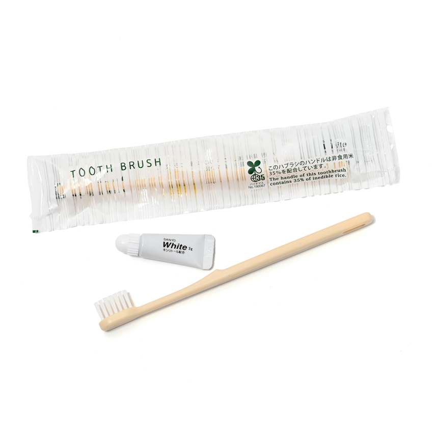 ハブラシセットJ-3A-3gエコホワイト（白）　100本