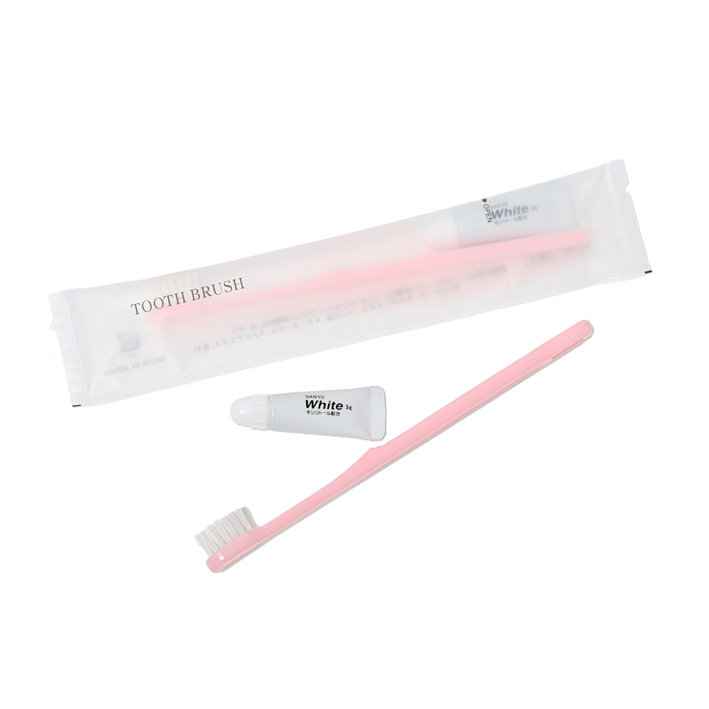 ハブラシセットJS-5M-3g　ピンク　50本