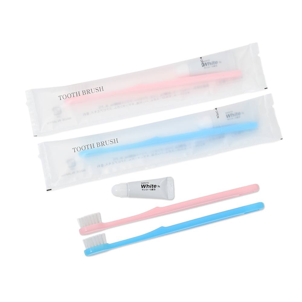 ハブラシセットJS-5M-3g　2色アソート　50本