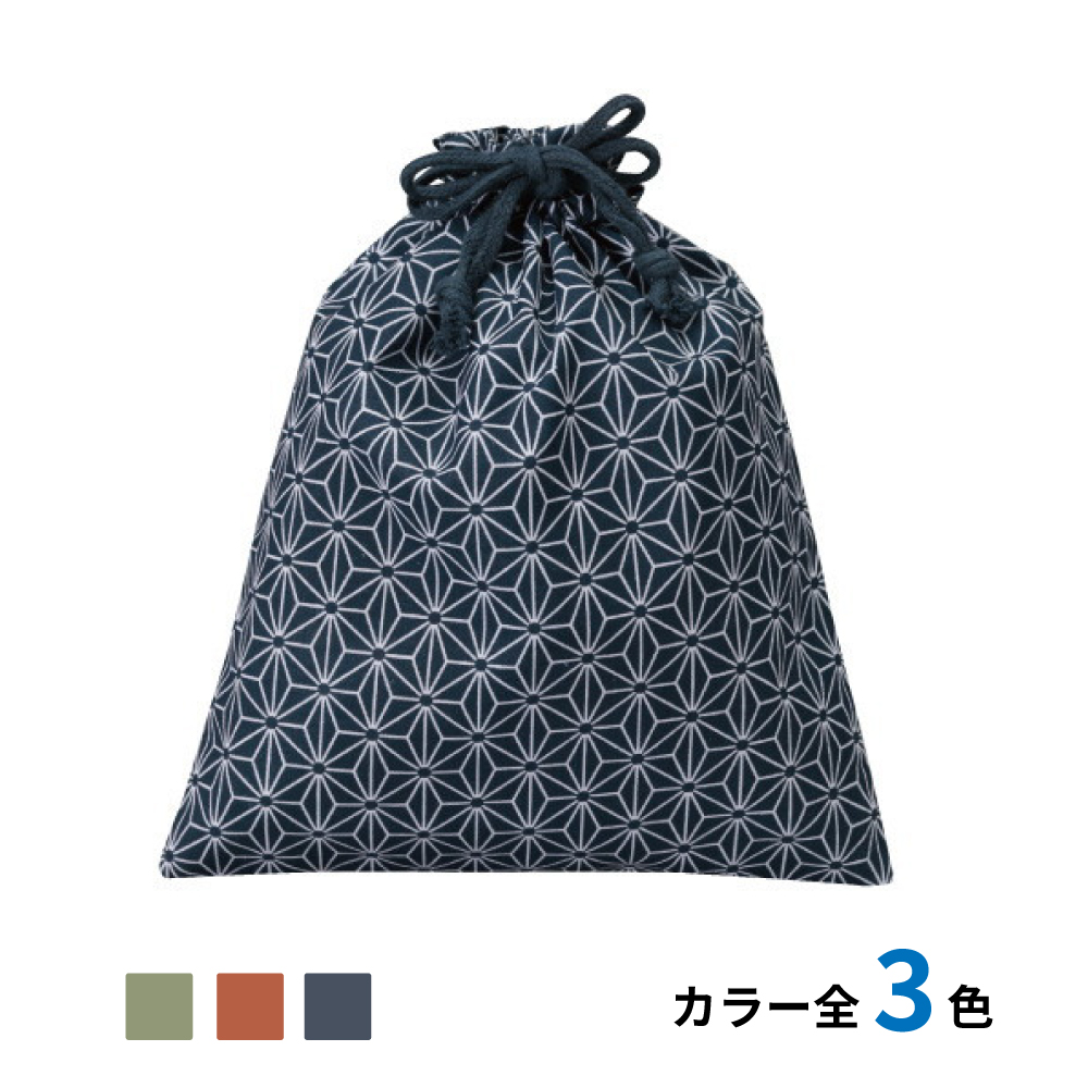 コットン和風柄巾着（大）麻の葉柄　500枚