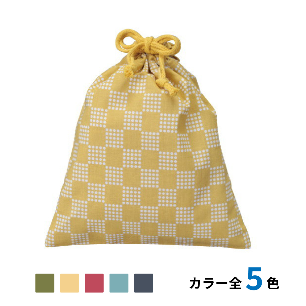コットン和風柄巾着（大）市松柄　500枚