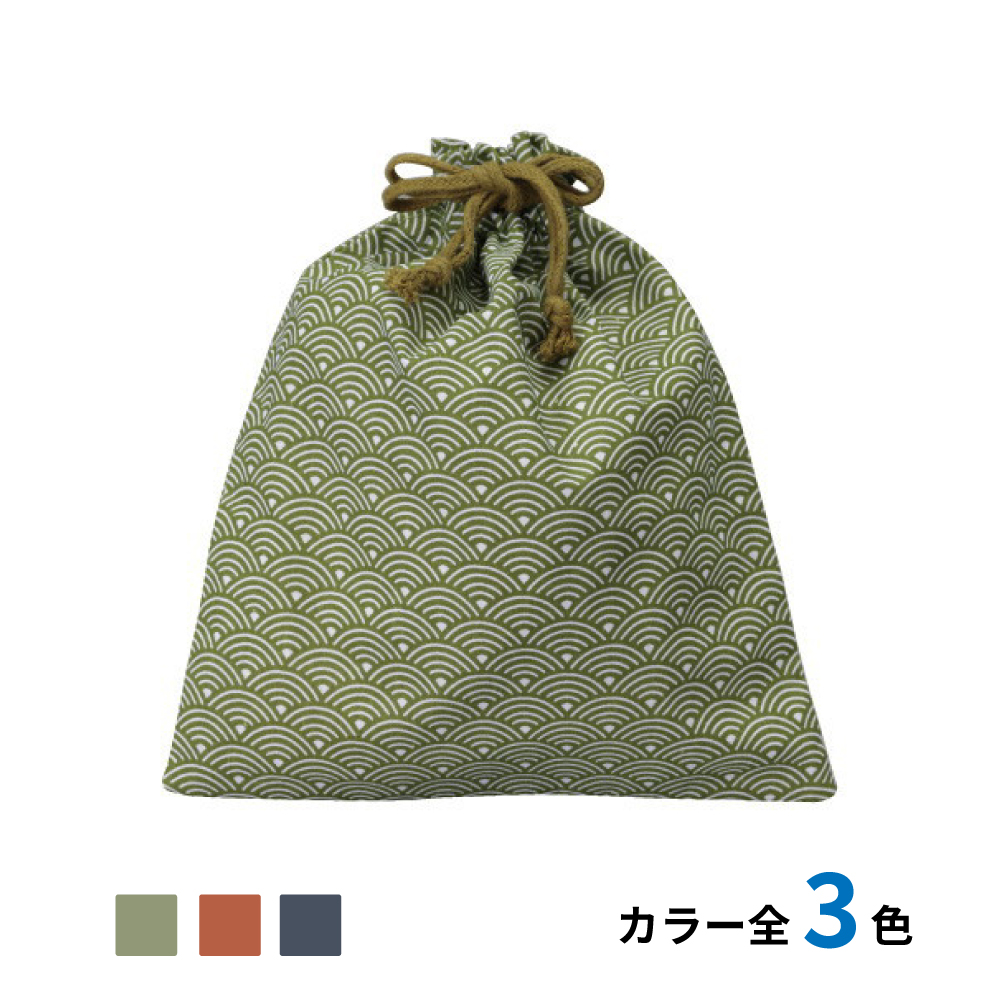 コットン和風柄巾着（大）青海波柄　500枚