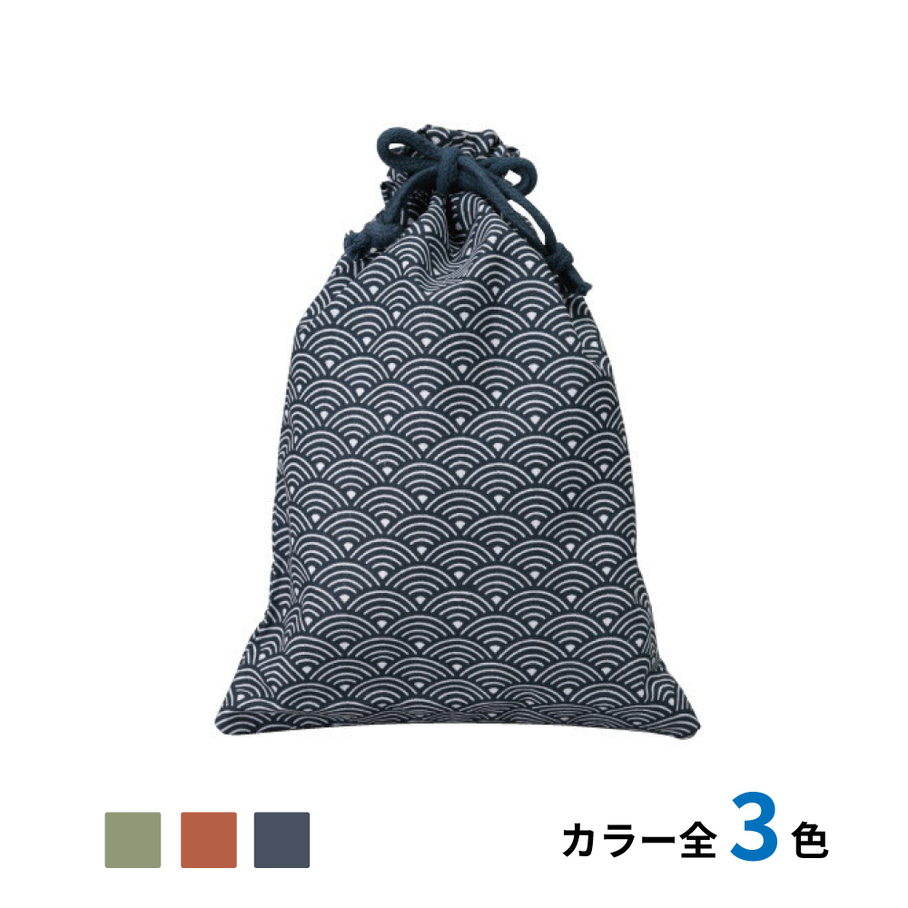 コットン和風柄巾着（小）青海波柄　500枚