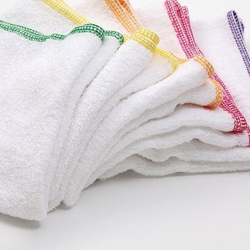 160匁 平地付カラーミミ白タオル（裸） 5色アソート 600ℊ/打　360枚
