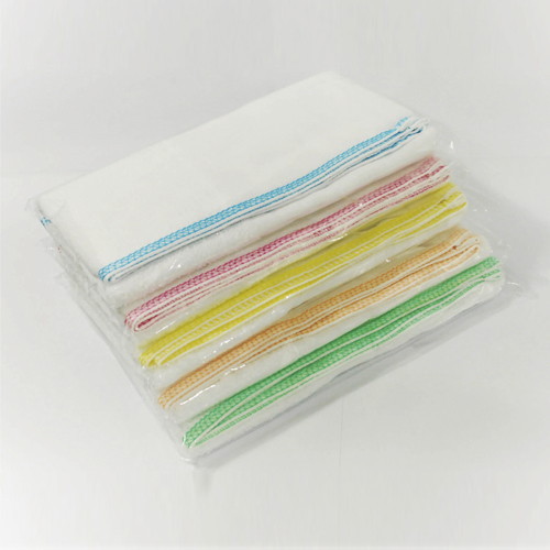 160匁 平地付カラーミミ白タオル（袋入）5色アソート 600ℊ/打　360枚