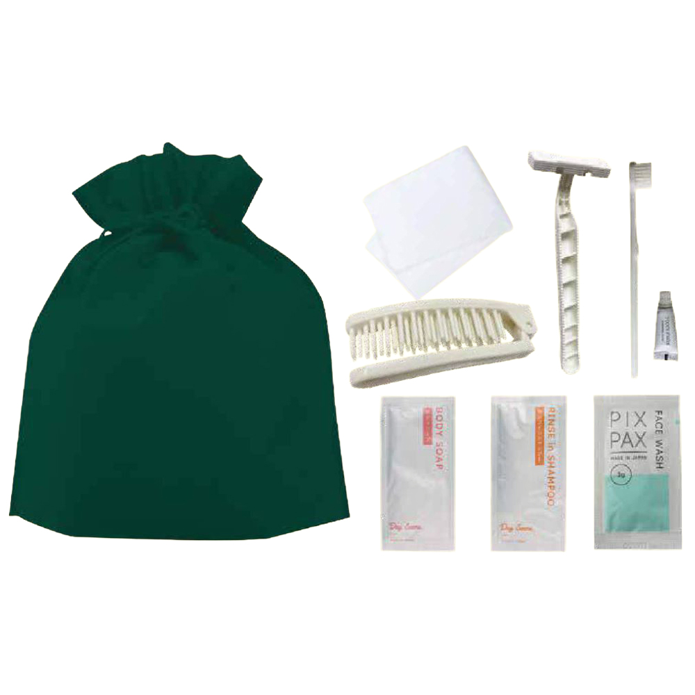 男女兼用アメニティセット 不織布巾着入り　100セット