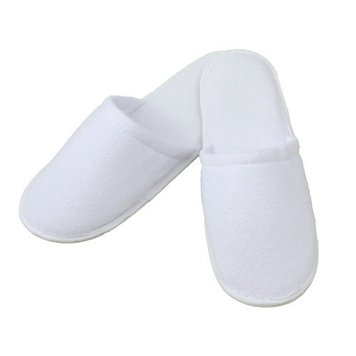 前閉じ パイルスリッパ 白（袋入）　240足