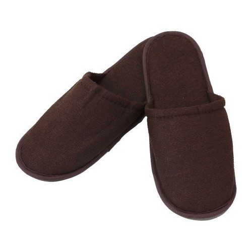 前閉じ パイルスリッパ 茶（袋入）　240足