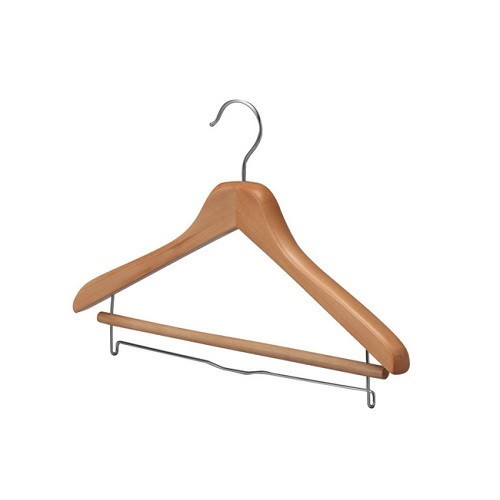 木製ハンガー 木目天然色 （ピンチ無）　60本