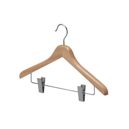 木製ハンガー 木目天然色（ピンチ有）　60本