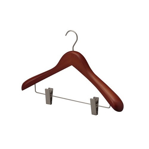 木製プレミアムハンガー マットブラウン（ピンチ有）　40本