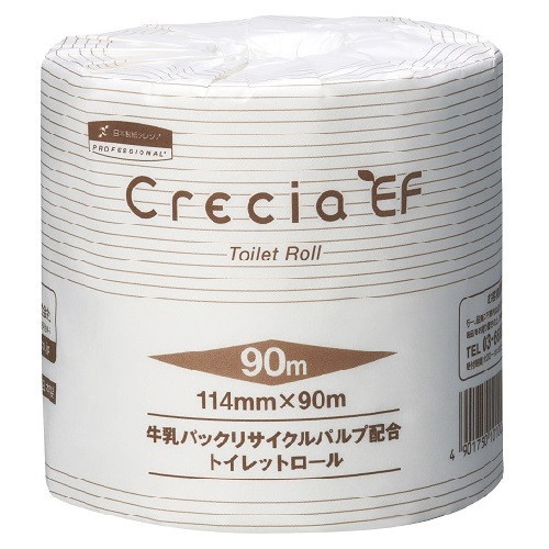 クレシアEF トイレットロール 90m シングル　80個