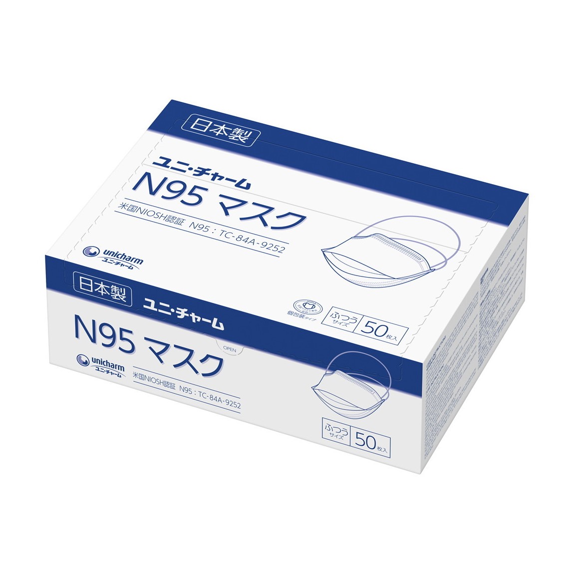 Gユニ・チャームN95マスク ふつうサイズ　500枚