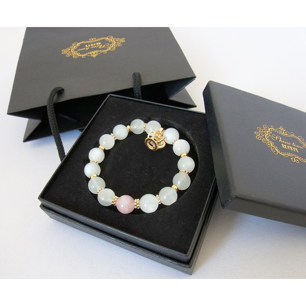 ローズクォーツ+ムーンストーン